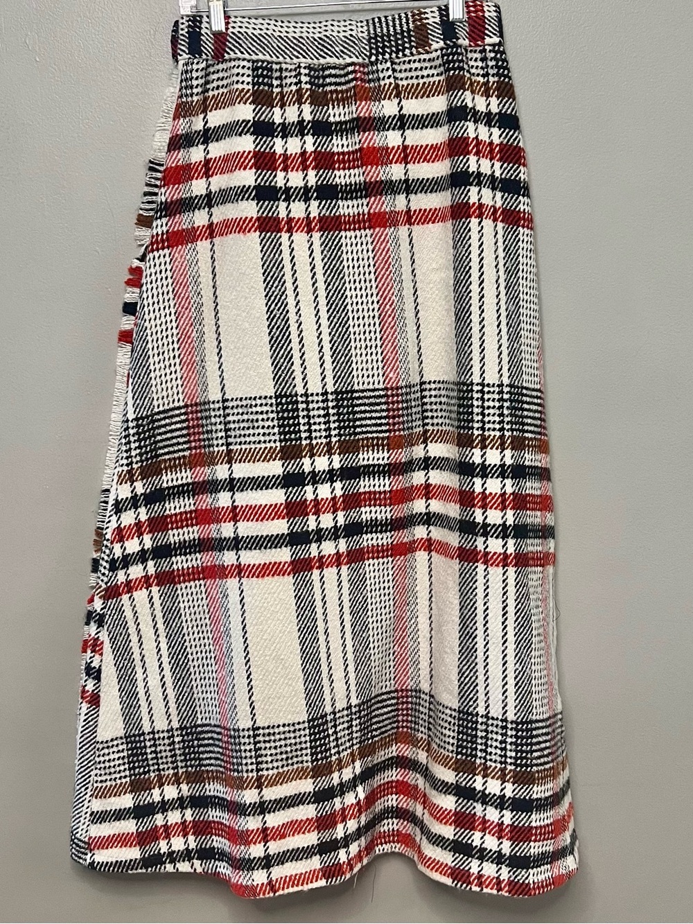 NWOT Mare Mare Anthropologie Blanket Plaid Maxi Wrap Skirt Large Cabincore - Picture 5 of 11
